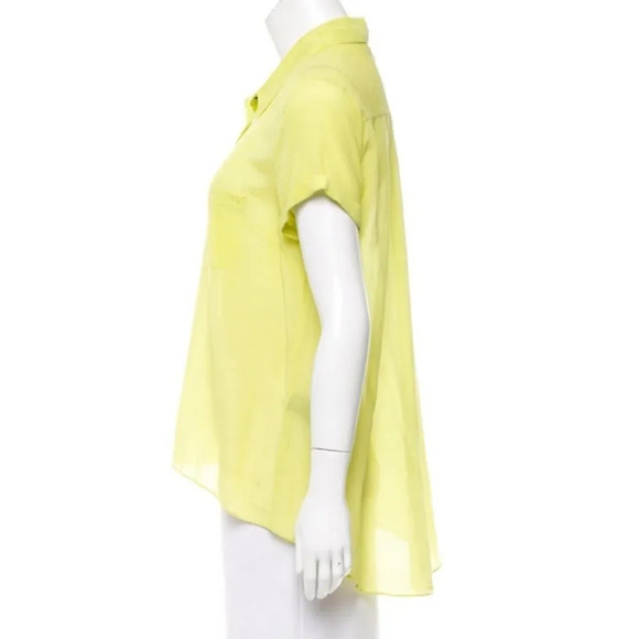 ELIZABETH AND JAMES Silk-Blend High-Low button Top - Picture 6 of 9